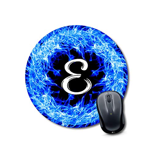 Blue Fire Letter E Mouse Pad