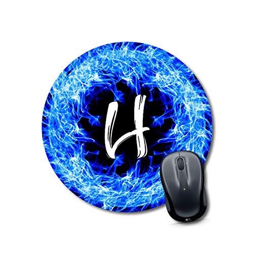 Crafty Worth mouse pad gaming rgb Alphabet H Mouse pad Round Mouse Pad for Laptop/pc (9X9 Inches)