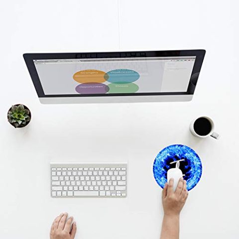 Crafty Worth mouse pad girls Alphabet I Mouse pad Round Mouse Pad for Laptop/pc (9X9 Inches) - alternate view