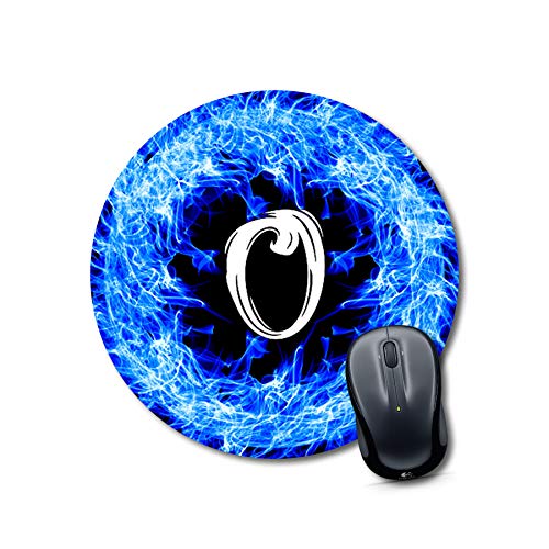 Blue Flame Letter O Mouse Pad