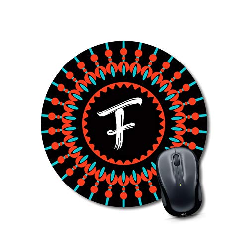 Alphabet F Mandala Round Mousepad