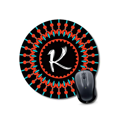 Personalized Alphabet K Round Mouse Pad