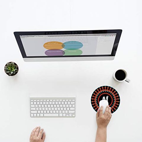 Crafty Worth mouse pad for games Alphabet N Mouse pad Round Mouse Pad for Laptop/pc (9X9 Inches) - alternate view