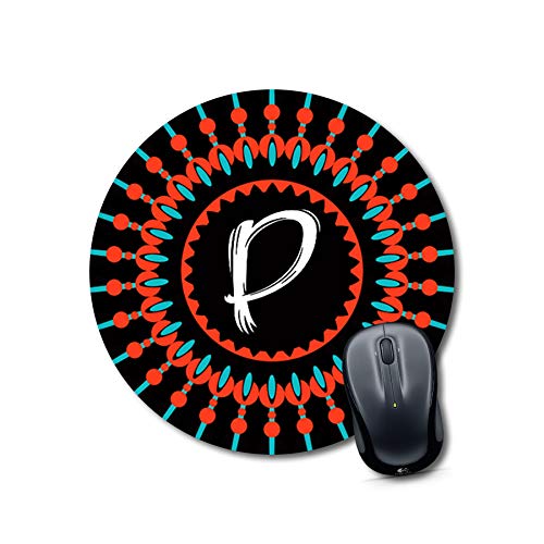 Crafty Worth mouse pad kids boys Alphabet P Mouse pad Round Mouse Pad for Laptop/pc (9X9 Inches)