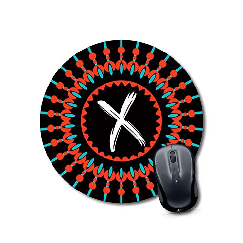 Round Letter X Mandala Mouse Pad