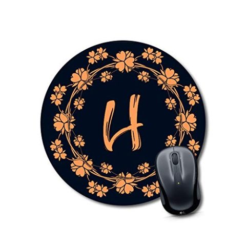 Crafty Worth mouse pad motivational quotes Alphabet H Mouse pad Round Mouse Pad for Laptop/pc (9X9 Inches)