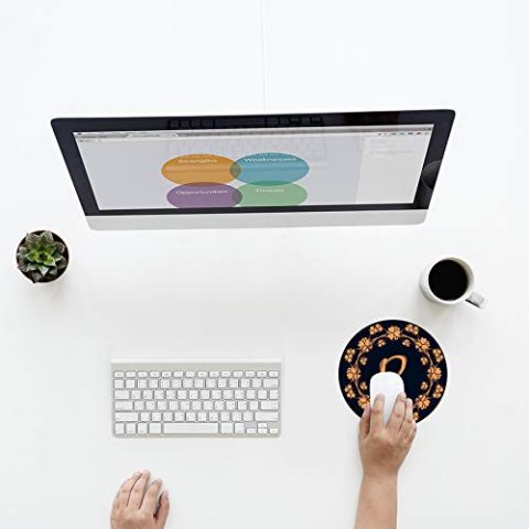 Crafty Worth mouse pad medium size Alphabet P Mouse pad Round Mouse Pad for Laptop/pc (9X9 Inches) - alternate view