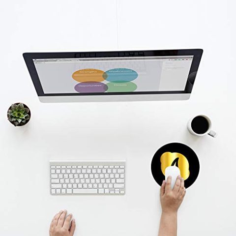Crafty Worth mouse pad non slip Alphabet A Mouse pad Round Mouse Pad for Laptop/pc (9X9 Inches) - alternate view