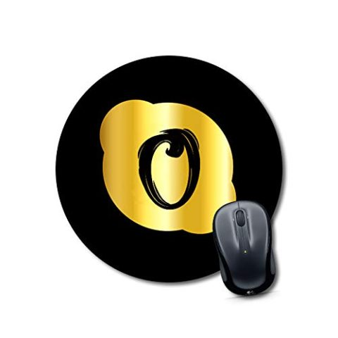 Crafty Worth mouse pad plain black Alphabet O Mouse pad Round Mouse Pad for Laptop/pc (9X9 Inches)