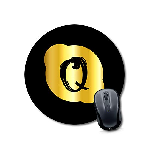 Black and Gold Letter Q Mousepad
