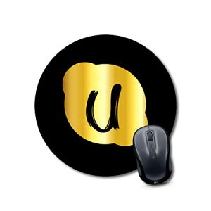 mouse pad for pc Alphabet U Mouse pad Round Mouse Pad for Laptop/pc (9X9 Inches)
