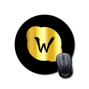 CraftyWorth mouse pad quites Alphabet W Mouse pad Round Mouse Pad for Laptop/pc (9X9 Inches)