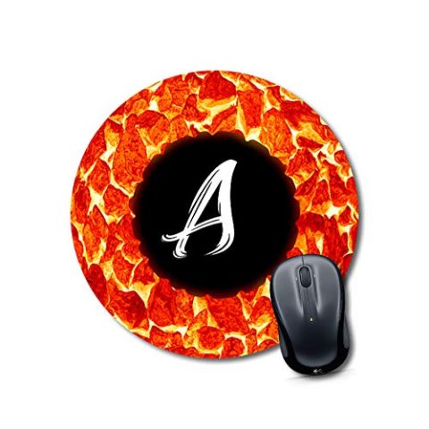 Crafty Worth mouse pad black Alphabet A Mouse pad Round Mouse Pad for Laptop/pc (9X9 Inches)