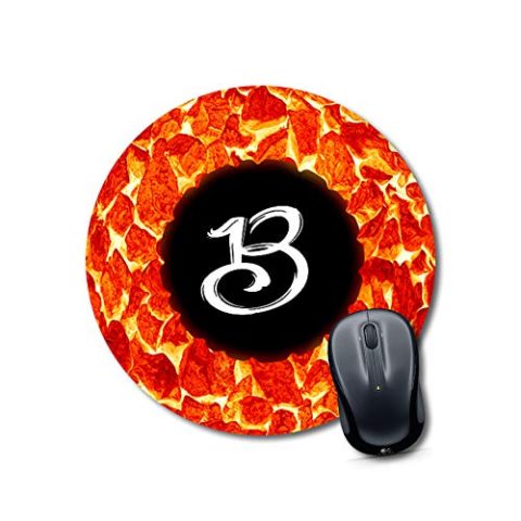 Crafty Worth mouse pad red Alphabet B Mouse pad Round Mouse Pad for Laptop/pc (9X9 Inches)