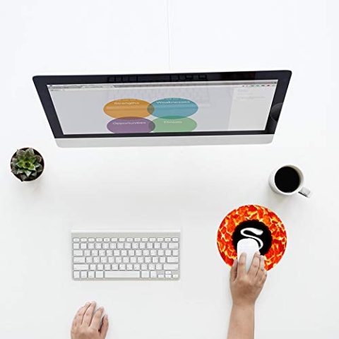 Crafty Worth mouse pad table Alphabet S Mouse pad Round Mouse Pad for Laptop/pc (9X9 Inches) - alternate view