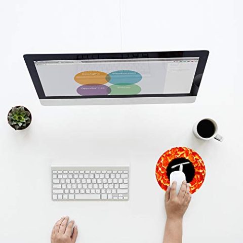 Crafty Worth mouse pad thick Alphabet T Mouse pad Round Mouse Pad for Laptop/pc (9X9 Inches) - alternate view