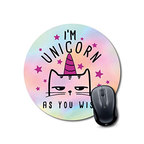 Crafty Worth round mouse pad black I am unicorn Round Mouse Pad for Laptop/pc (9X9 Inches)