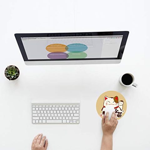 Crafty Worth round mouse pad with armrest cat Mouse pad for girls Round Mouse Pad for Laptop/pc (9X9 Inches) - alternate view