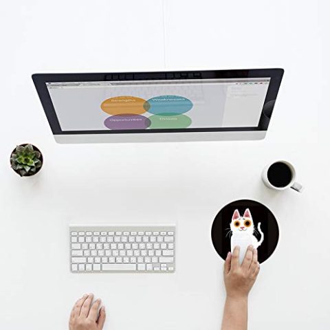 Crafty Worth round mousepad cat Mouse pads for boys Round Mouse Pad for Laptop/pc (9X9 Inches) - alternate view