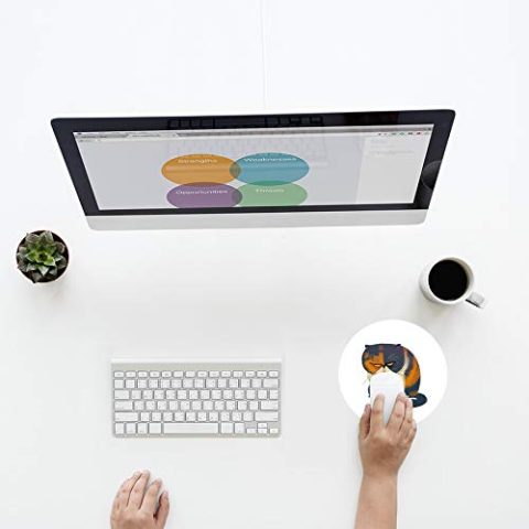 Crafty Worth mouse pad under 150 cat Mouse pad cute Round Mouse Pad for Laptop/pc (9X9 Inches) - alternate view
