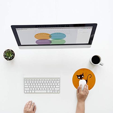Crafty Worth mouse pad under 100 rupees cat self defense Mouse pad Round Mouse Pad for Laptop/pc (9X9 Inches) - alternate view