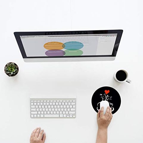 Crafty Worth mouse pad unicorn cat ear Mouse pad Round Mouse Pad for Laptop/pc (9X9 Inches) - alternate view