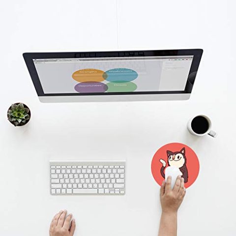 Crafty Worth mouse pad gaming cat Mouse pads for boys Round Mouse Pad for Laptop/pc (9X9 Inches) - alternate view