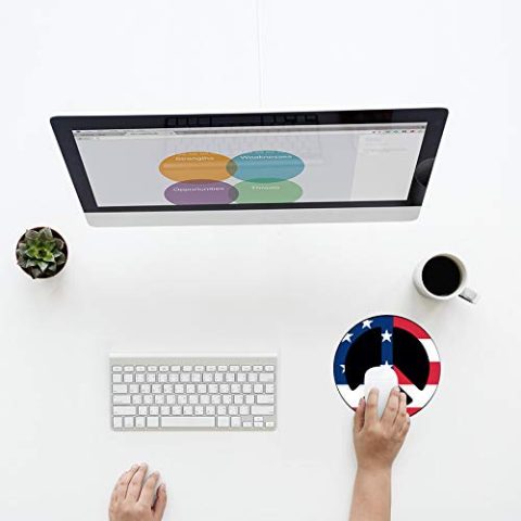 Crafty Worth mouse pad under 100 american flag Mouse pads Round Mouse Pad for Laptop/pc (9X9 Inches) - alternate view