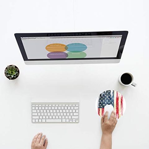 Crafty Worth mouse pad rgb american flag Mouse pads Round Mouse Pad for Laptop/pc (9X9 Inches) - alternate view