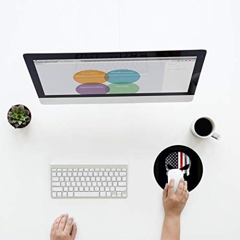 Crafty Worth mouse pads american flag Mouse pads Round Mouse Pad for Laptop/pc (9X9 Inches) - alternate view