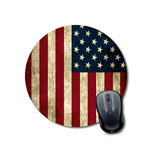Vintage US Flag Round Mouse Pad