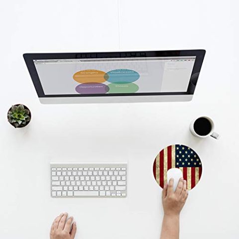 Crafty Worth mouse pads for wireless mouse american flag Mouse pads Round Mouse Pad for Laptop/pc (9X9 Inches) - alternate view
