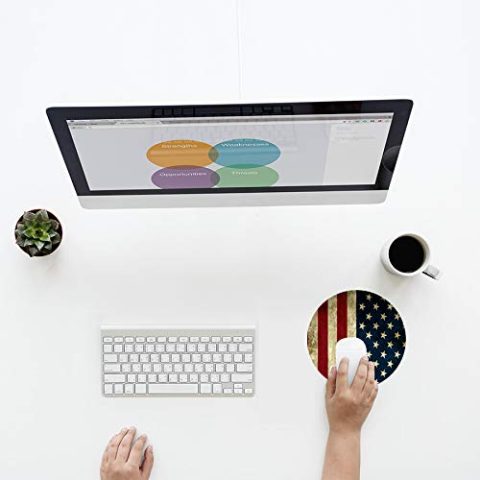 Crafty Worth mouse pad for pc american flag Mouse pads Round Mouse Pad for Laptop/pc (9X9 Inches) - alternate view