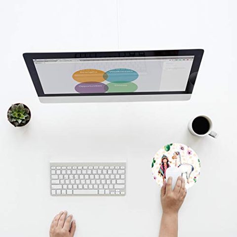 Crafty Worth mouse pad round llama Mouse pad Round Mouse Pad for Laptop/pc (9X9 Inches) - alternate view