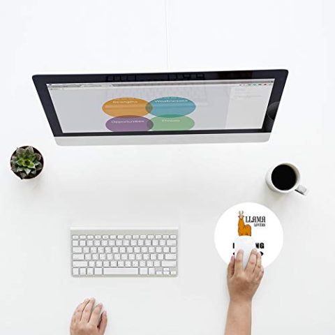 Crafty Worth mouse pad for pc Mouse pad for girlfriend Round Mouse Pad for Laptop/pc (9X9 Inches) - alternate view