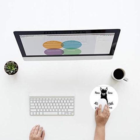 Crafty Worth mouse pad round llama Mouse pad Round Mouse Pad for Laptop/pc (9X9 Inches) - alternate view