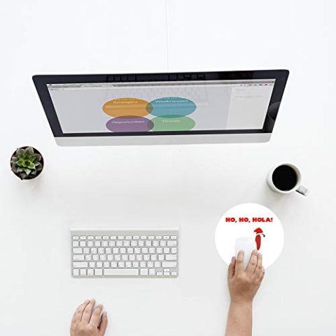Crafty Worth mouse pad black llama Mouse pad Round Mouse Pad for Laptop/pc (9X9 Inches) - alternate view