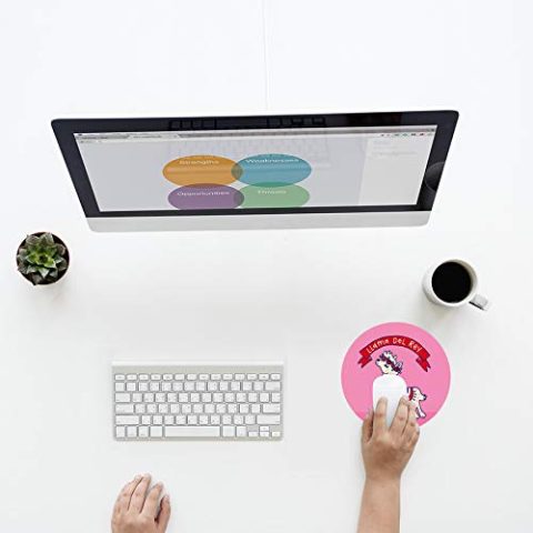 Crafty Worth mouse pad blue Mouse pad for girls unicorn Round Mouse Pad for Laptop/pc (9X9 Inches) - alternate view