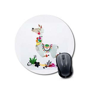 mouse pad design llama Mouse pad for girls Round Mouse Pad for Laptop/pc (9X9 Inches)