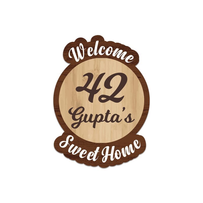 Custom Wooden Home Name Plate
