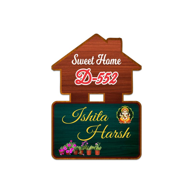 Personalized Wooden House Name Plate