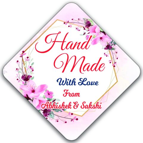 Crafty Worth Wooden| Hand Made with love Gift Tags, Fancy Frame Gift Tags, Wedding Party Collection Customized for Birthday, Engagement, Anniversary and All Other Parties/Events Set of 12
