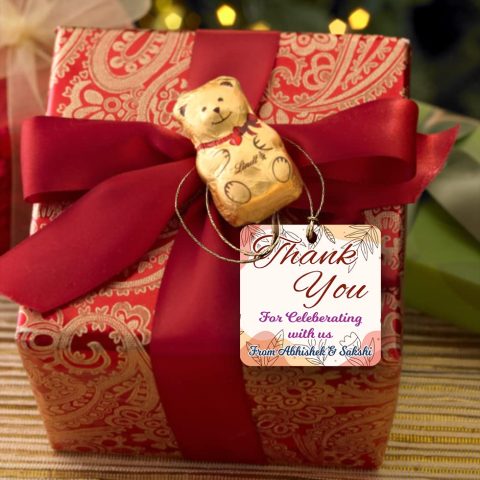 Crafty Worth Wooden| Thank You Gift Tags, Fancy Frame Gift Tags, Wedding Party Collection Customized for Birthday, Engagement, Anniversary and All Other Parties/Events Set of 12 - alternate view