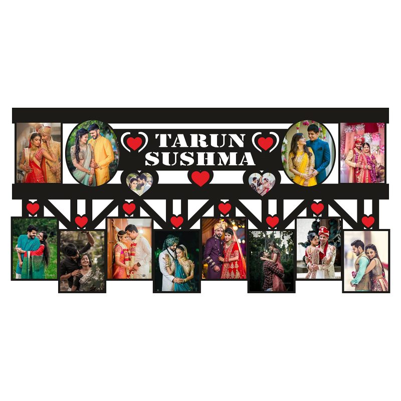 Crafty Worth | customized gifts | customized gifts Customized Photo Frame with photos and Name 12x24 inch