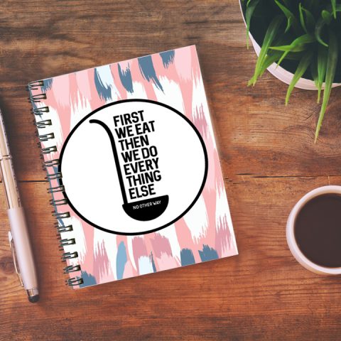 Crafty Worth First we eat Wire Bound Spiral Printed unruled diary for adults Pages :160 (Size :A5) - alternate view