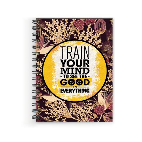 Crafty Worth train your mind , Wire Bound Spiral Printed unruled notebook bottle Pages :160 (Size :A5)