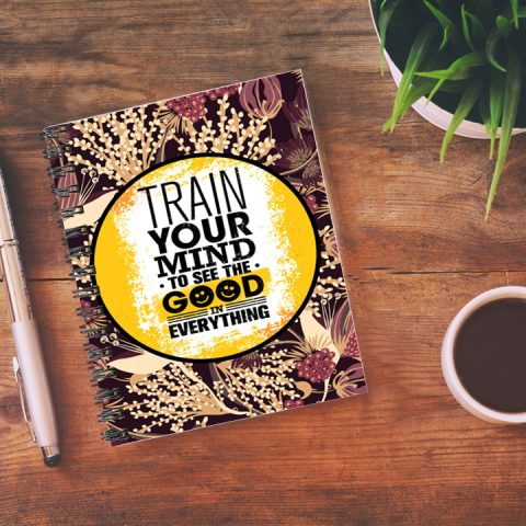 Crafty Worth train your mind , Wire Bound Spiral Printed unruled notebook bottle Pages :160 (Size :A5) - alternate view