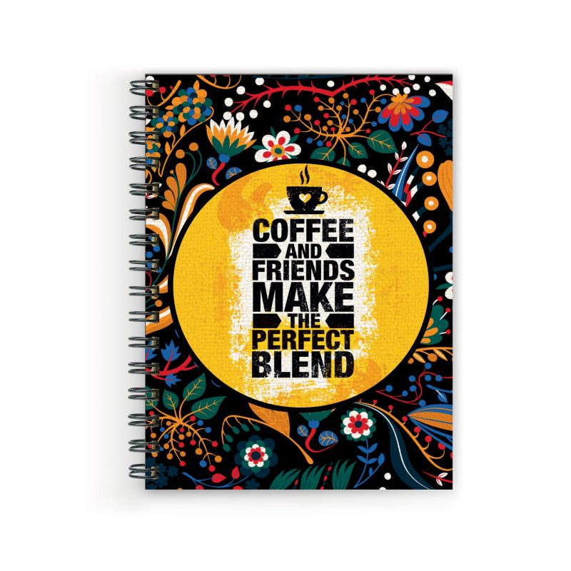Crafty Worth coffee and friend Wire Bound Spiral Printed unruled diary for account Pages :160 (Size :A5)
