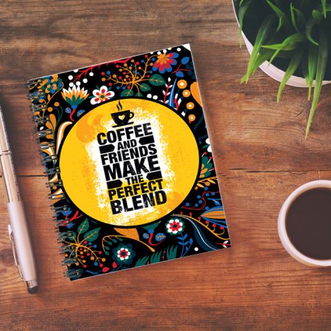 Crafty Worth coffee and friend Wire Bound Spiral Printed unruled diary for account Pages :160 (Size :A5) - alternate view