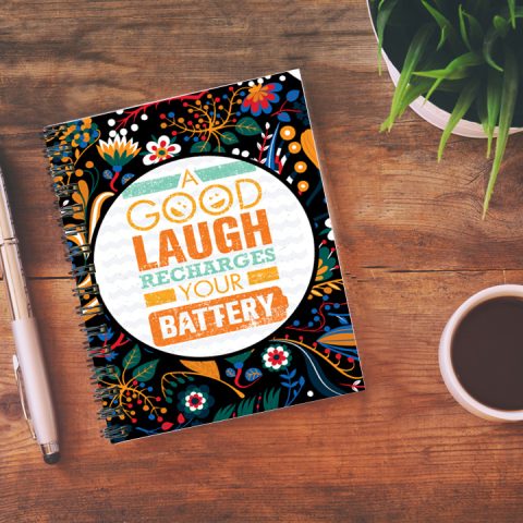 Crafty Worth good laugh recharges , Wire Bound Spiral Printed unruled notebook a4 size Pages :160 (Size :A5) - alternate view